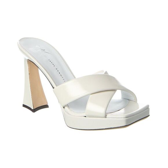Giuseppe Zanotti Stacee 85 Leather Platform Sandal White
